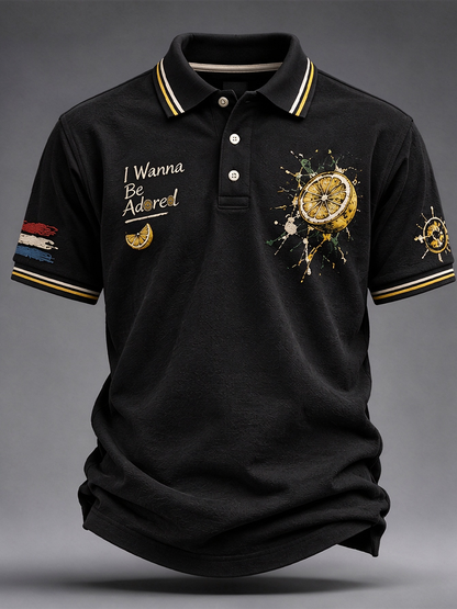 Men's Lemon Roses Music Lover Printed polo shirt