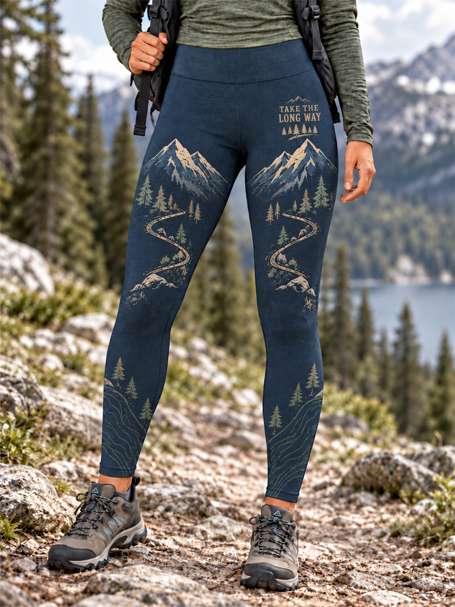 Women's Wilderness Trail Print Hike Lovers Leggings