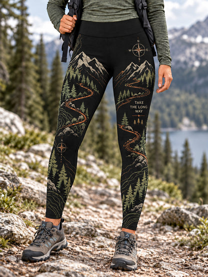 Women's Wilderness Trail Print Hike Lovers Leggings