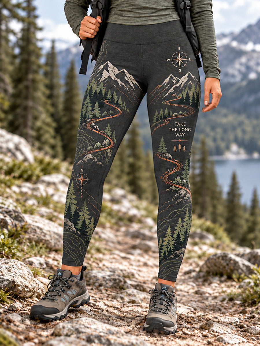 Women's Wilderness Trail Print Hike Lovers Leggings