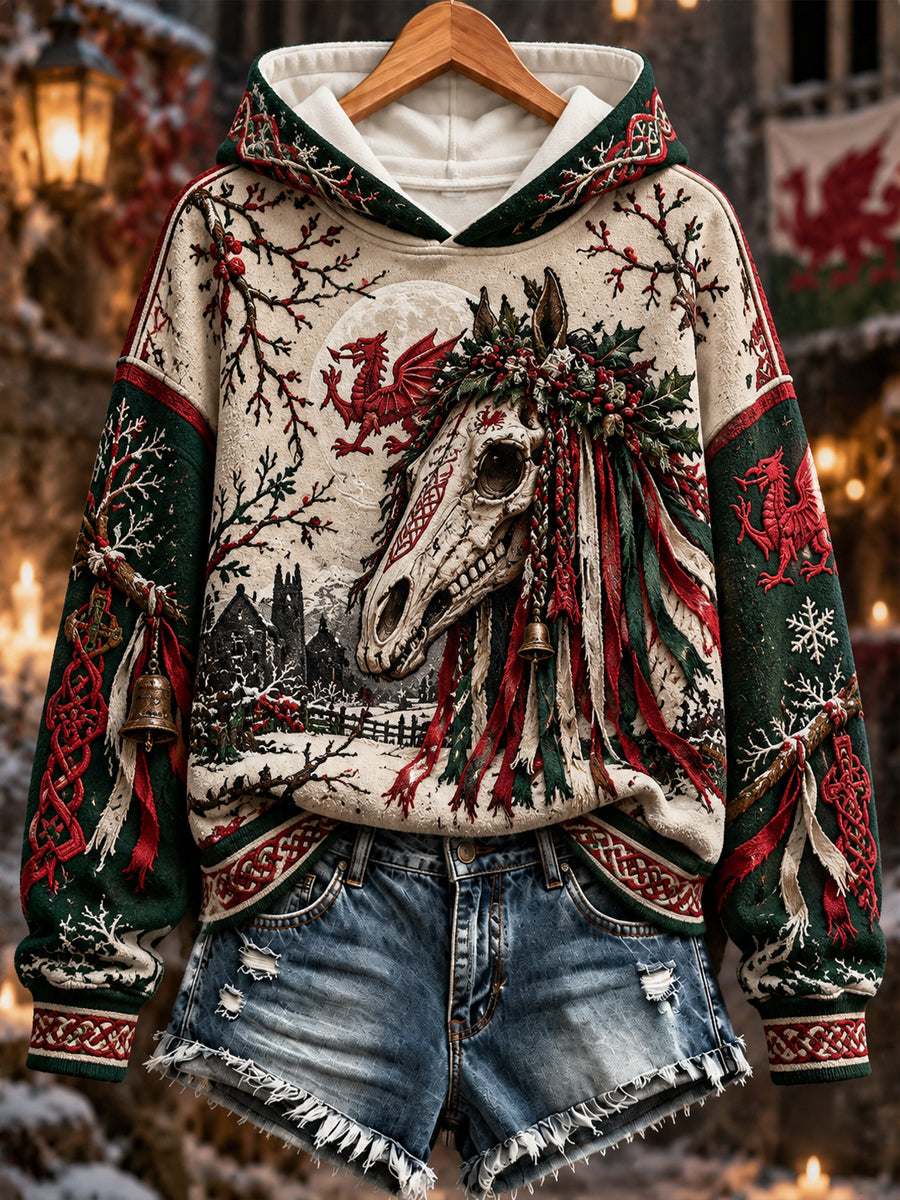 Women's Welsh Dragon Print Sweatshirt