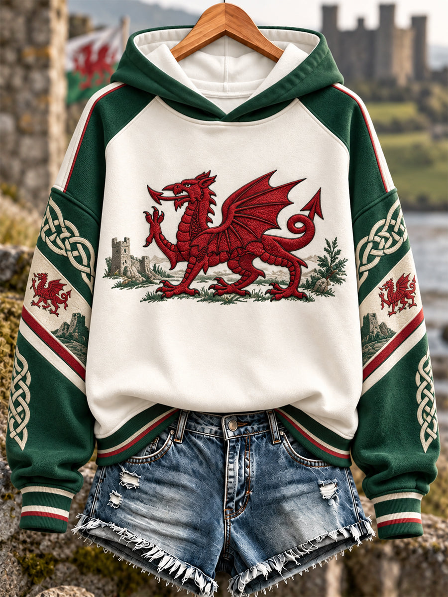 Women's Welsh Dragon Print Sweatshirt
