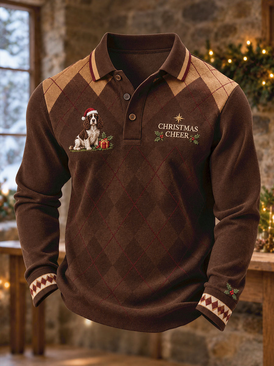 Men's England Christmas Art Printed Casual Tops