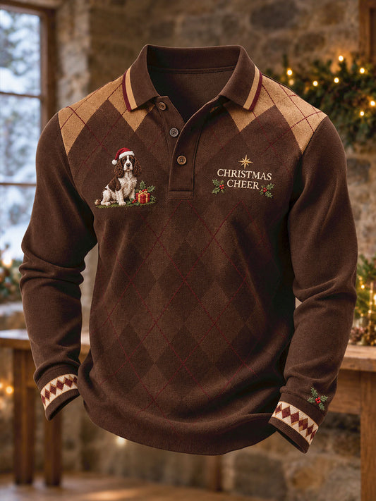 Men's England Christmas Art Printed Casual Tops