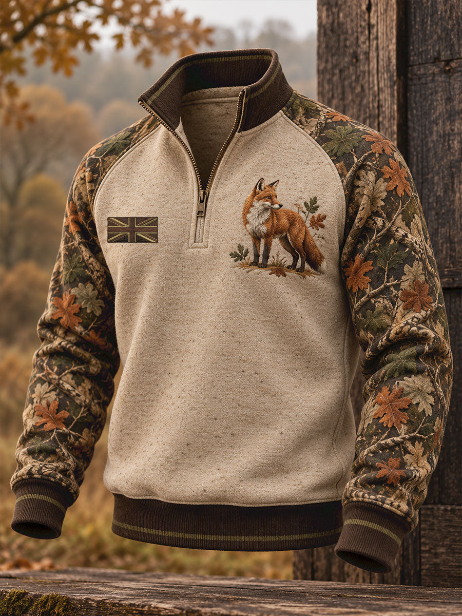 Men's Vintage UK Hunting Season Art Printed Sweatshirt