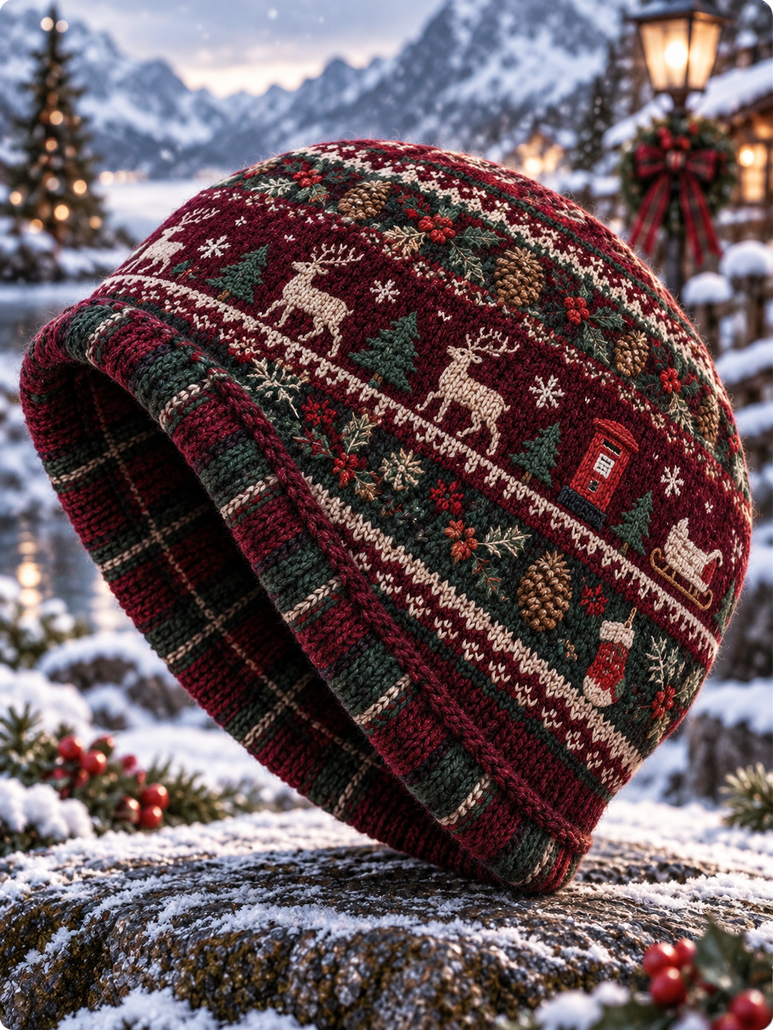 Unisex British Christmas-style hat
