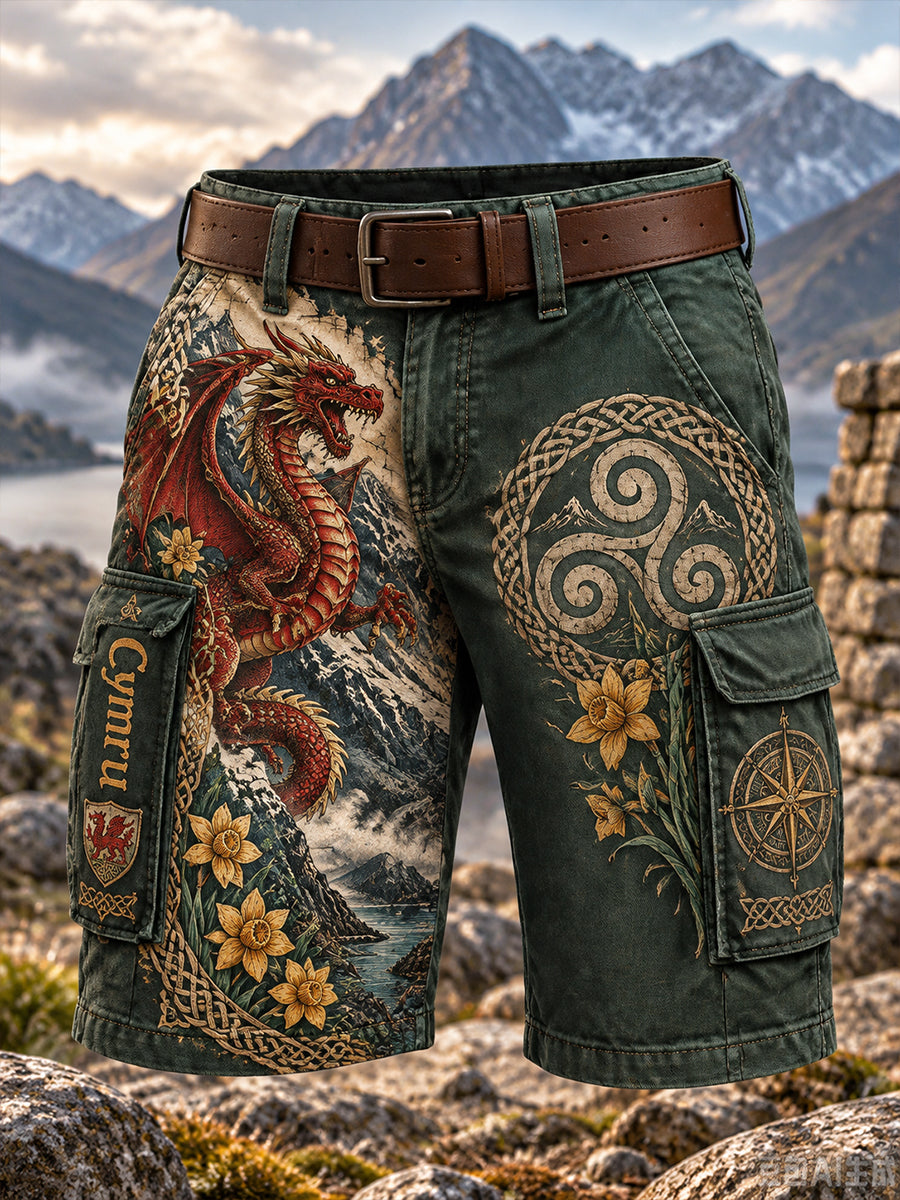 Men's British Welsh Celtic Culture Shorts