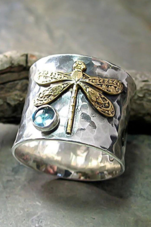 Vintage Two Tone Dragonfly Ring