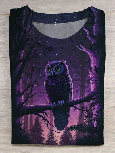Unisex Owl Abstract Print T-Shirt